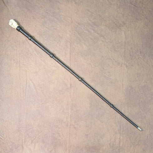 古董英國骨質拳形圓柄手杖,85 厘米